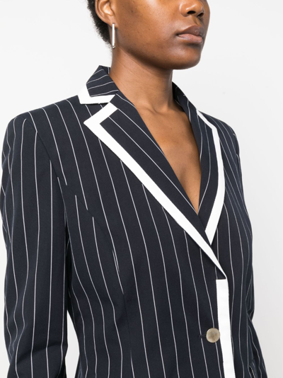 Pre-owned Valentino 1990s Pinstripe Two-piece Suit In Blue