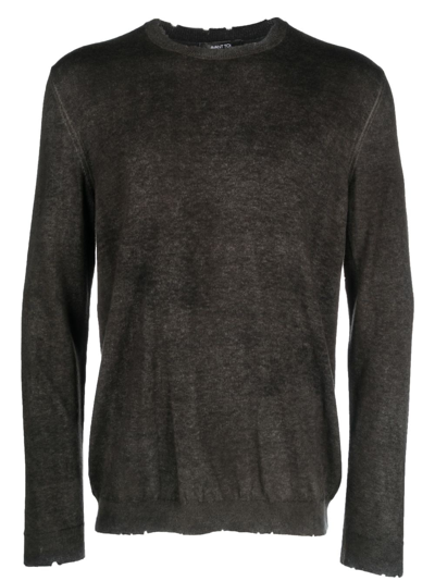 Shop Avant Toi Raw-cut Edge Sweatshirt In Grey