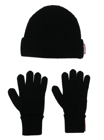 Shop Dsquared2 Set-of-two Wool Beanie In Black