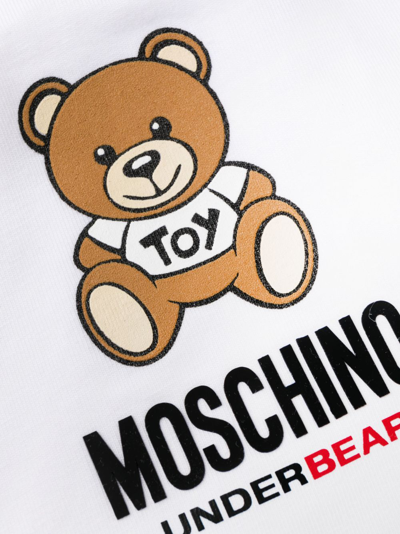 Shop Moschino Teddy-bear Motif Bodysuit In White