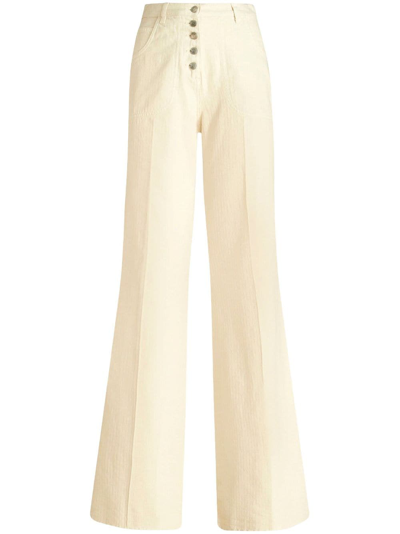 Shop Etro High-waisted Flared Jeans In White