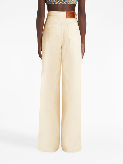 Shop Etro High-waisted Flared Jeans In White