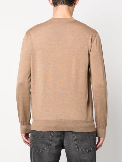 Dsquared2 Fine-knit Crew-neck Jumper In Neutrals