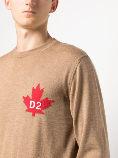Dsquared2 Fine-knit Crew-neck Jumper In Neutrals