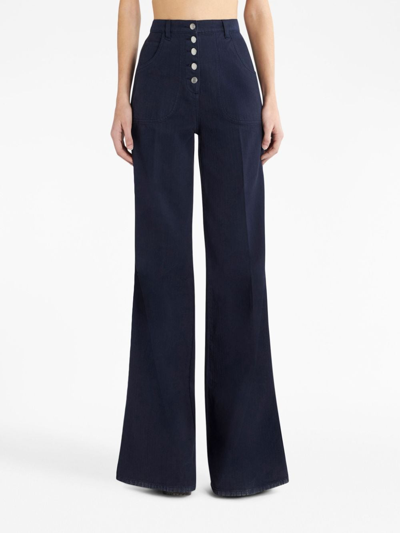 Shop Etro High-waited Flared Jeans In Blue