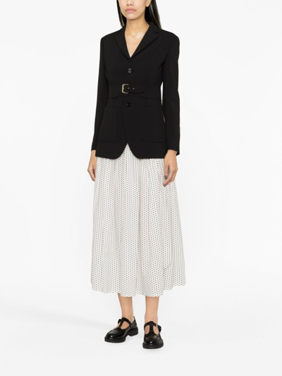 Shop Red Valentino Belted Single-breasted Blazer In Black