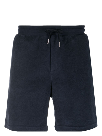 Shop Paul Smith Towelling Artist-stripe Shorts In Blue
