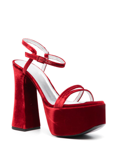 Shop Philosophy Di Lorenzo Serafini 145mm Velvet-finish Sandals In Red