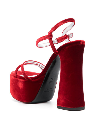 Shop Philosophy Di Lorenzo Serafini 145mm Velvet-finish Sandals In Red