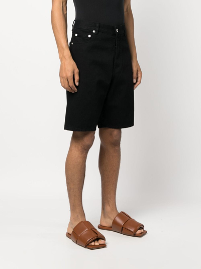 Shop Kenzo Himawari Denim Shorts In Black