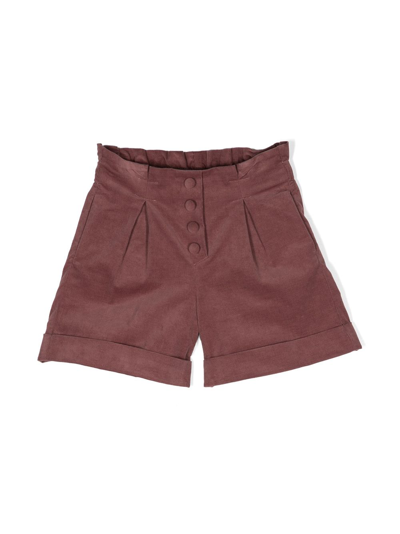 Shop Simonetta Button-up Corduroy Shorts In Pink