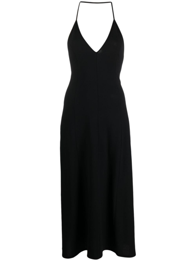 Shop Khaite The Raysha Halterneck Midi Dress In Black