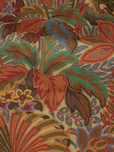 Shop Etro Floral-print Frayed-edge Scarf In Multicolour
