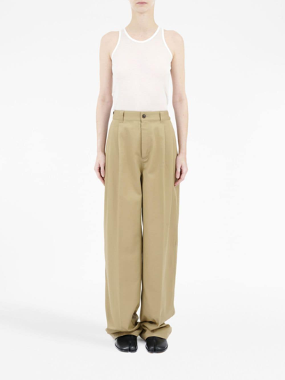 Maison Margiela X Pendleton Checked-yoke Wide-leg Trousers In Neutrals