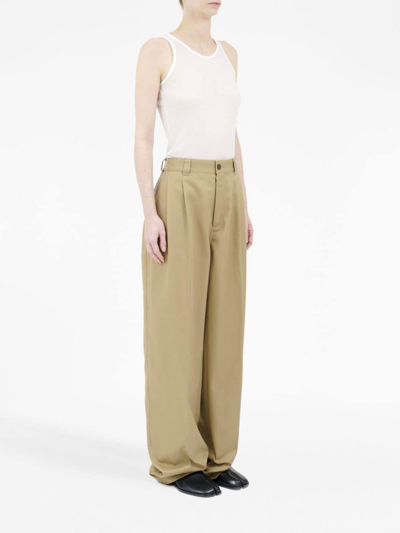 Maison Margiela X Pendleton Checked-yoke Wide-leg Trousers In Neutrals