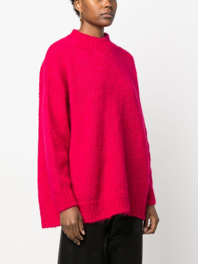 Isabel Marant Idol Mohair Blend Knit Sweater In Pink