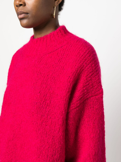 Isabel Marant Idol Mohair Blend Knit Sweater In Pink