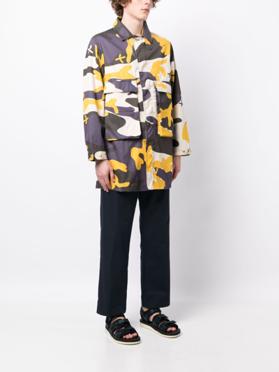 The Power For The People Camouflage-pattern Cotton Cargo Jacket In Neutrals