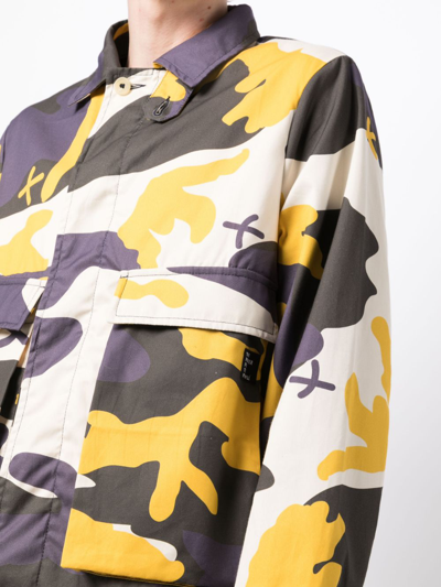 The Power For The People Camouflage-pattern Cotton Cargo Jacket In Neutrals