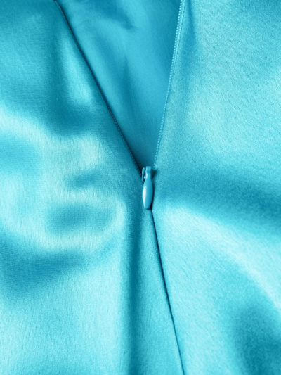 Talbot Runhof Halterneck Satin Gown In Blue