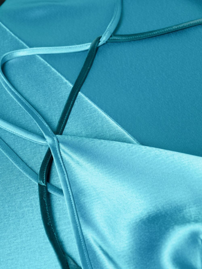 Talbot Runhof Halterneck Satin Gown In Blue