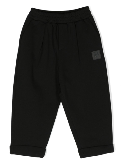 Shop Balmain Logo-patch Elasticated Trousers In Black