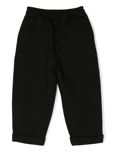 Shop Balmain Logo-patch Elasticated Trousers In Black