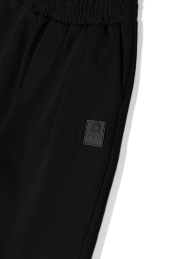 Balmain Logo-patch Elasticated Trousers In Black