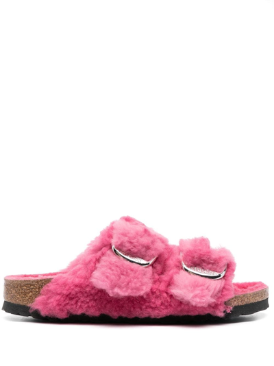 Shop Birkenstock Arizona Buckle-fastening Brushed Sandals In Pink