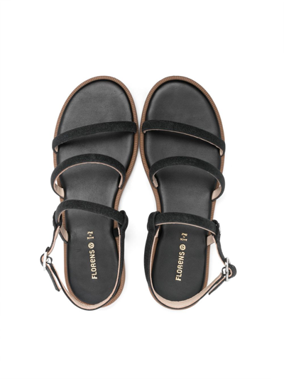 Shop Florens Strappy Leather Sandals In Black