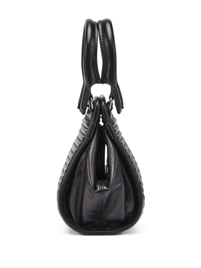 Shop Diesel D-vina Leather Shoulder Bag In Black