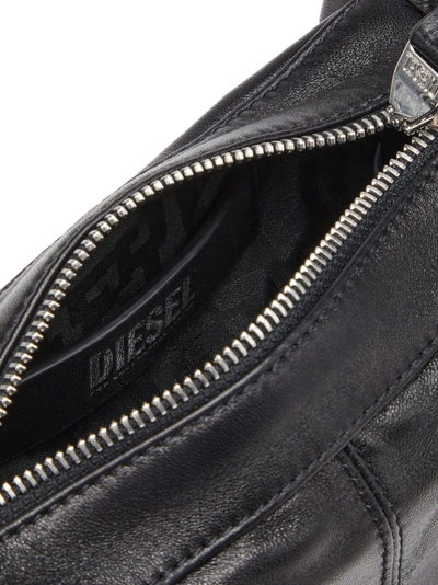 Shop Diesel D-vina Leather Shoulder Bag In Black
