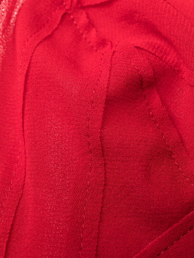 Shop Philosophy Di Lorenzo Serafini Semi-sheered Panelled Bra In Red