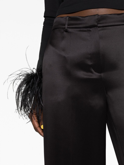 Shop Magda Butrym Satin Straight-leg Trousers In Black