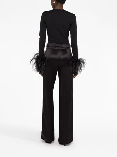 Magda Butrym Satin Straight-leg Trousers In Black