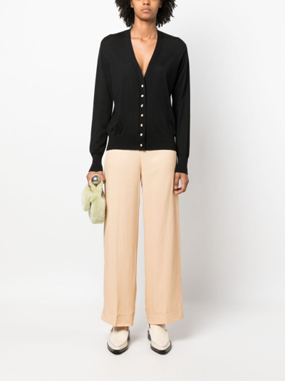 Jil Sander High-waisted Trousers With Relaxed Fit In Neutral