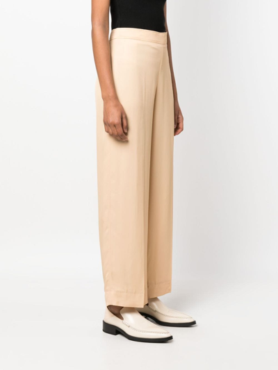Shop Jil Sander High-waist Wide-leg Trousers In Neutrals