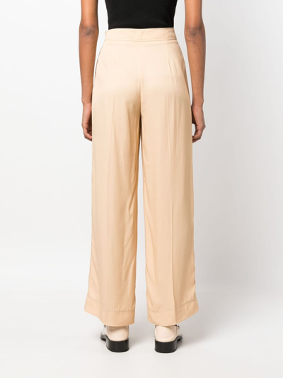 Shop Jil Sander High-waist Wide-leg Trousers In Neutrals