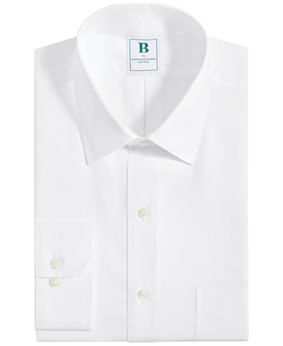 Shop Brooks Brothers B By  Men's Regular Fit Non-iron Solid Dress Shirt In White