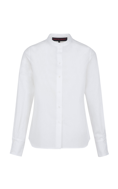 Shop Martin Grant Classic Cut Cotton Shirt In White