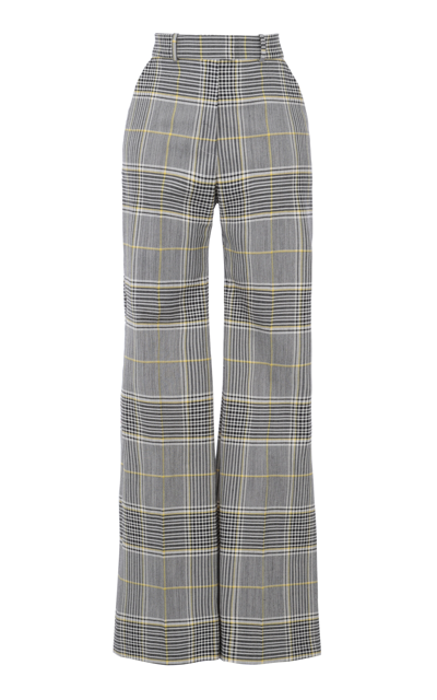 Shop Martin Grant Sofia Wool-cotton Wide Straight-leg Pants In Multi