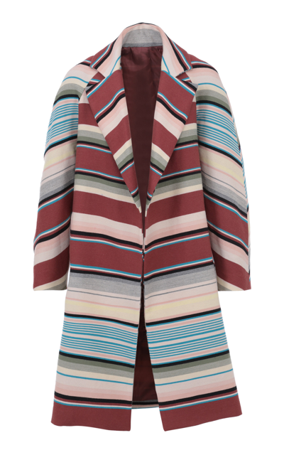 Shop Martin Grant Wool-cotton Cocoon Coat In Multi