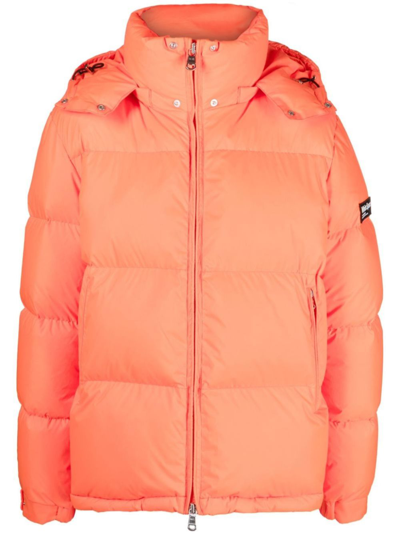 Whitespace Logo-patch Padded Jacket In Orange