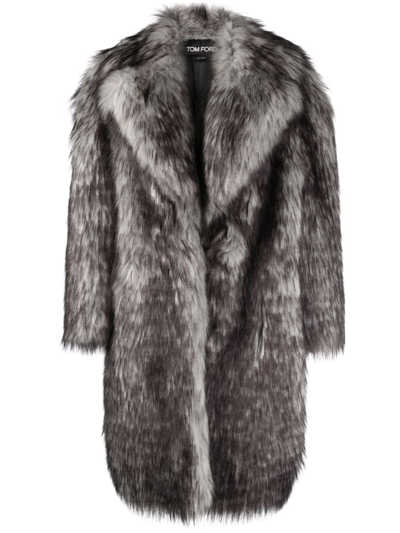 Shop Tom Ford Grey Faux Fur Jacket
