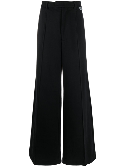 Shop Vetements Wide Leg Trousers - Men's - Viscose/polyester/cotton In Black