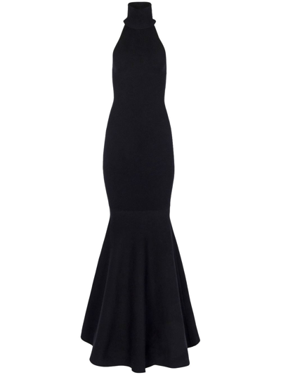 Shop Nina Ricci Black Mermaid Halterneck Maxi Dress