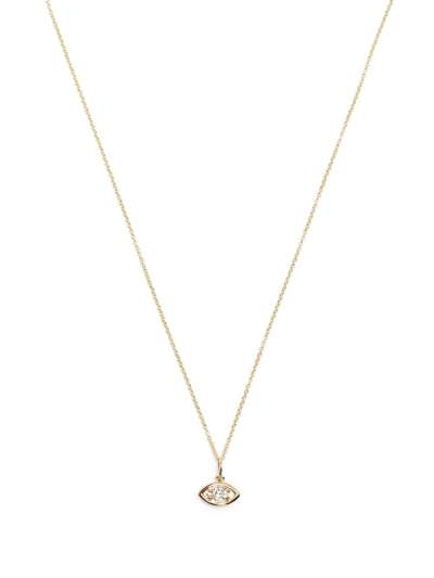 Shop Sydney Evan 14kt Marquise Eye Diamond Necklace In Gold