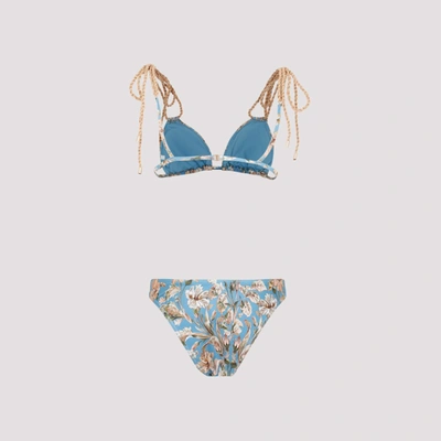 Shop Zimmermann Chintz Rope Trim Bikini Swimwear In Blue