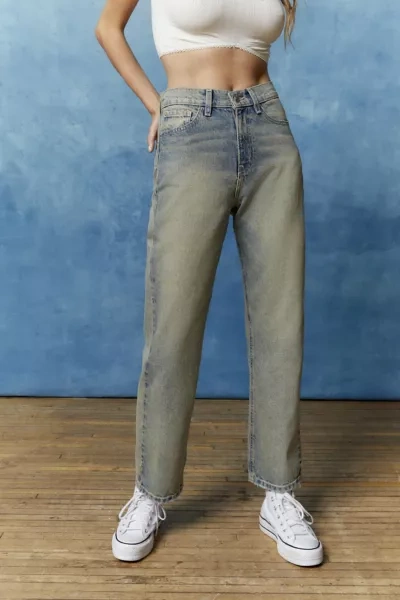 Shop Bdg High Waisted Cowboy Jean In Vintage Denim Light At Urban Outfitters