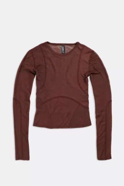 Shop Frankie Collective Recycled Mesh Top In Maroon, Women's At Urban Outfitters
